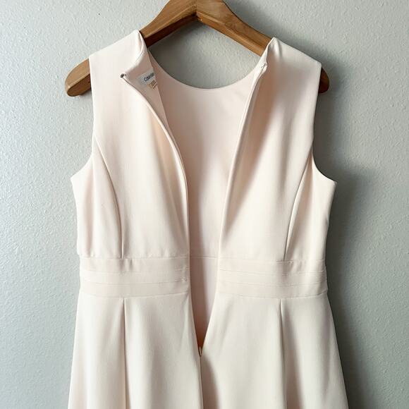 Calvin Klein Illusion Fit n Flare Sleeveless Blush Dress Women's Size 16P - Picture 9 of 13